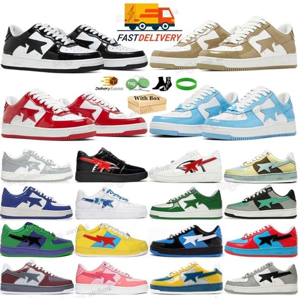 

Casual Shoes Shark Low Patent Leather Camouflage Skateboarding Red Blue Black White Pink jogging Men Women Sports Sneakers Trainer dhgate Shoe With Box