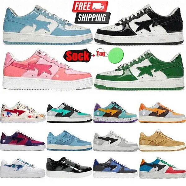 

bappesta Casual Shoes Mens Womens Low Platform Sta SK8 Panda Shark Black Camo bule Grey dhgate free shipping Suede Sports Star Sneakers Trainers Size 36-45, 18