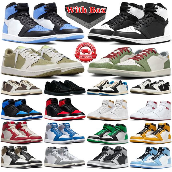 With box 1s jumpman 1 basketball shoes men women Black White Phantom Olive UNC Toe Metallic Gold Yellow Ochre Satin Bred Patent mens trainers sports outdoor snekaers, 19
With box 1s jumpman 1 basketball shoes men women Black White Phantom Olive UNC Toe Metallic Gold Yellow Ochre Satin Bred Patent mens trainers sports outdoor snekaers, 19