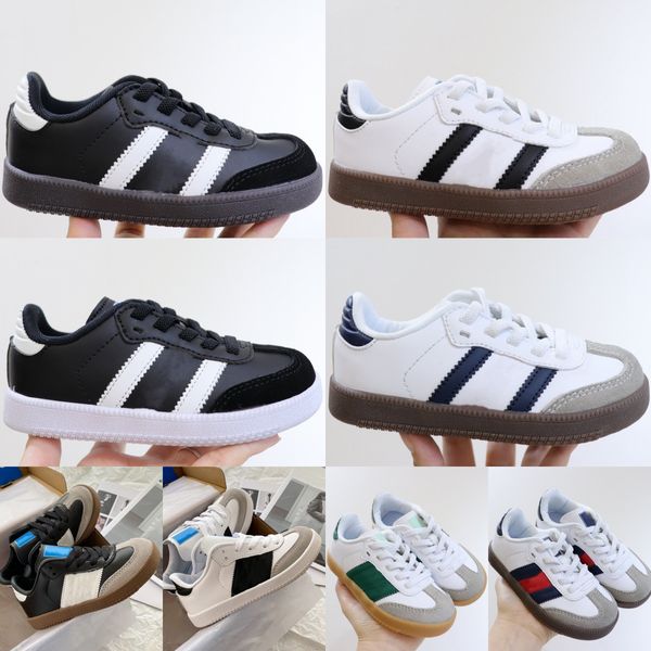 

Kids Shoes Casual Ssambas Running Boys Sneakers Children Youth Girls Big Kid Gum Shoe Toddlers Runner Trainers Cloud Black Core White Green Size 24-35, Brown