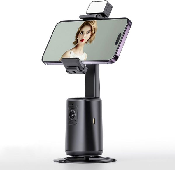 

Auto Face Tracking Tripod for Phone,No App Required 360° Rotation Stand Holder for Video Recording for Influencer Content Creator, Black