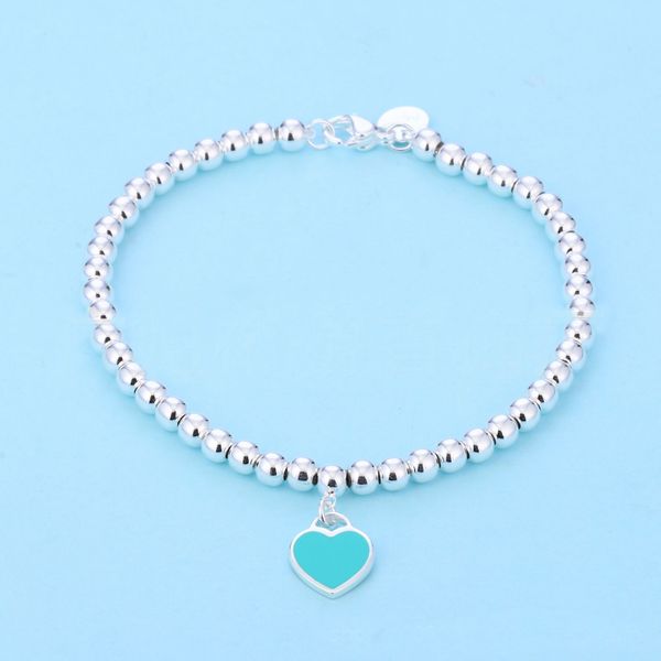 4mm Beads Love Heart Charm Bracelet for Women Girls Lovely Cute S925 Silver Beaded Luxury Designer Jewelry Bangle Blue Pink Red Pendant Bracelets
4mm Beads Love Heart Charm Bracelet for Women Girls Lovely Cute S925 Silver Beaded Luxury Designer Jewelry Bangle Blue Pink Red Pendant Bracelets