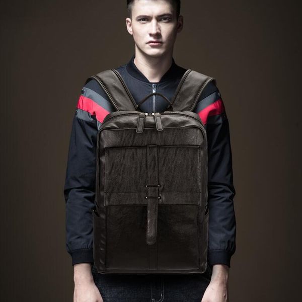 Sales factory mens shoulder bag 2 colors simple solid color Joker handbag college style thick leather student backpack outdoor sports leisure backpack 1001#, Brown
Sales factory mens shoulder bag 2 colors simple solid color Joker handbag college style thick leather student backpack outdoor sports leisure backpack 1001#, Brown