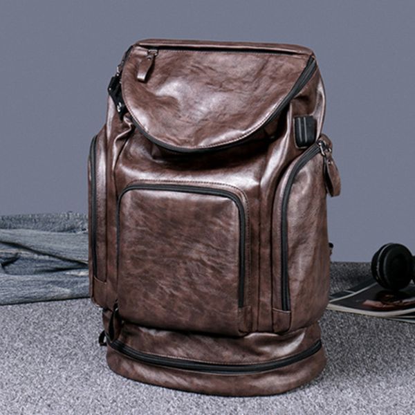 Factory sales men shoulder bag 2 colors outdoor sports leisure backpack multifunctional padded leather men backpack Joker simple solid color fashion handbag 1548#, Brown
Factory sales men shoulder bag 2 colors outdoor sports leisure backpack multifunctional padded leather men backpack Joker simple solid color fashion handbag 1548#, Brown