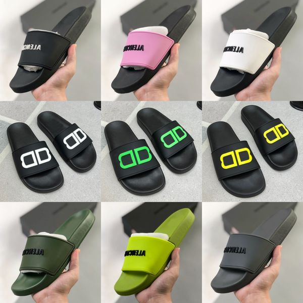 

Designer Sandals Classic Letters Color Matching Slippers Sandals Mens Womens Indoor and Outdoor Flat Slides, Khaki