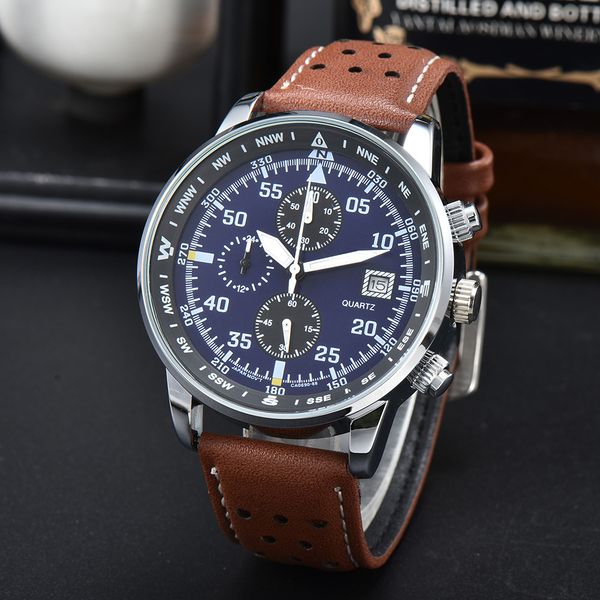 Top Selling Men Watches All Dial Work Stopwatch Quartz Movement Leather Strap Sports Wristwatch Splash Waterproof Designer Watch Luminous Montre De Luxe
Top Selling Men Watches All Dial Work Stopwatch Quartz Movement Leather Strap Sports Wristwatch Splash Waterproof Designer Watch Luminous Montre De Luxe