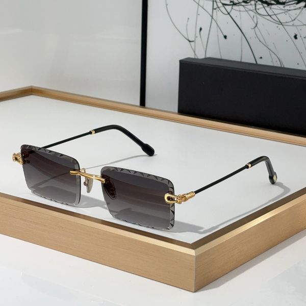 

FG50137U Women black square rimless sunglasses luxury designer sunglass Beach Brown Shades Unisex sun glasses fashion eyewear driving trend New ship with box