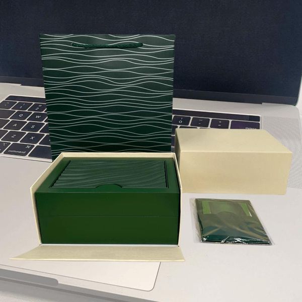 

Factory Wholesale Mens Women Customized Gift Boxes Designer Men's Watch Box Dark Green Watch Wooden Box with Brochure Card Label Luxury Fashion Top Clean Rxes Watches