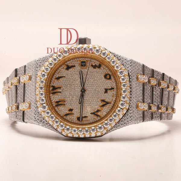 Stylishly designed with moissanite diamonds and stainless steel this watch is a perfect choice for the modern man
Stylishly designed with moissanite diamonds and stainless steel this watch is a perfect choice for the modern man