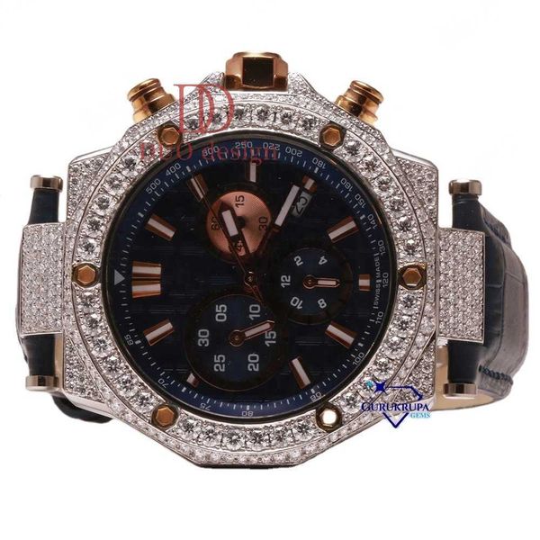 Highly attractive stainless steel moissanite watch specially crafted for men adding a touch of class to their overall style
Highly attractive stainless steel moissanite watch specially crafted for men adding a touch of class to their overall style