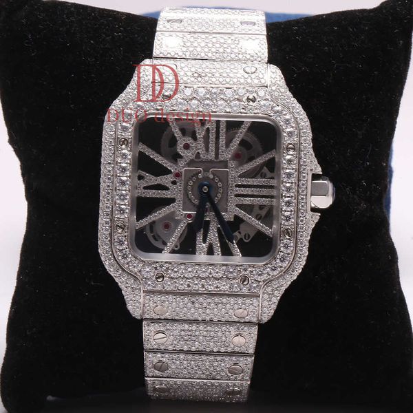 Unique and stunning stainless steel roman numerals skeleton hip hop moissanite diamond watch with enhanced VVS clarity
Unique and stunning stainless steel roman numerals skeleton hip hop moissanite diamond watch with enhanced VVS clarity