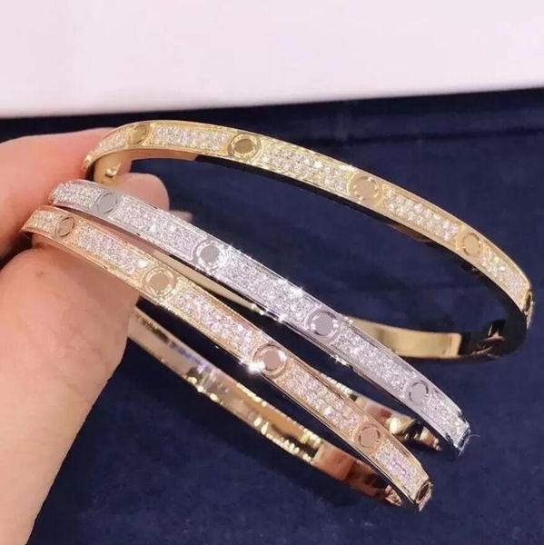 Bangle Luxury Top Fine Brand Pure 925 Sterling Silver Jewelry For Women Screw Driver Thin Design Rose Gold Diamond Love Wedding Engagement Bracelet with box
Bangle Luxury Top Fine Brand Pure 925 Sterling Silver Jewelry For Women Screw Driver Thin Design Rose Gold Diamond Love Wedding Engagement Bracelet with box