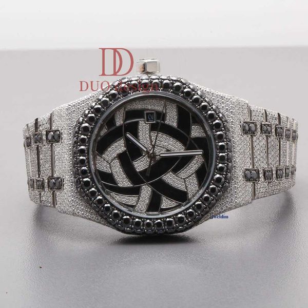 

Hip hop diamond watch enhance with moissanite diamond crafted in stainless steel specially designed for men with VVS clarity