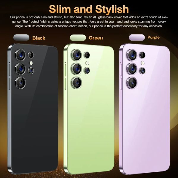 S23Ultra Android smartphone Touch Screen Color screen 4G 4GB 8GB RAM 64GB 128GB 256GB ROM 7.3-inch HD screen Smart Wake Gravity sensor supports multiple