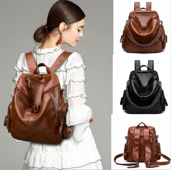 Personality womens shoulder bag simple, soft and comfortable padded leather backpacks street rivet handbag Joker atmosphere solid color womens handbag, Brown
Personality womens shoulder bag simple, soft and comfortable padded leather backpacks street rivet handbag Joker atmosphere solid color womens handbag, Brown