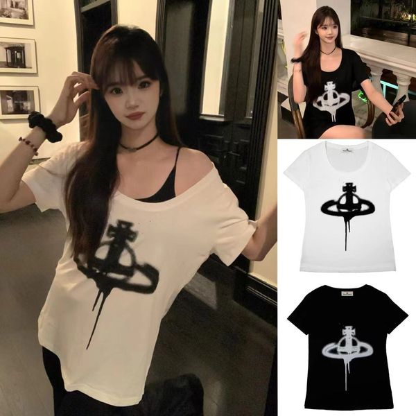 Designer t shirt woman classic T-Shirt Wewst Empress Saturn Embroidered Print Oversize Tee U-neck casual loose short sleeved XS-L, 04 black do old print
Designer t shirt woman classic T-Shirt Wewst Empress Saturn Embroidered Print Oversize Tee U-neck casual loose short sleeved XS-L, 04 black do old print