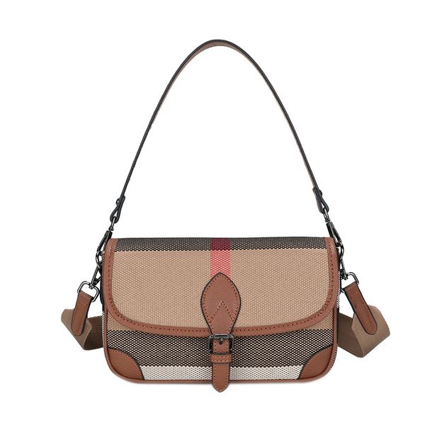 High end plaid women bag with fashionable and versatile underarm bag wide shoulder strap single shoulder crossbody bag new bag, Deep brown
High end plaid women bag with fashionable and versatile underarm bag wide shoulder strap single shoulder crossbody bag new bag, Deep brown