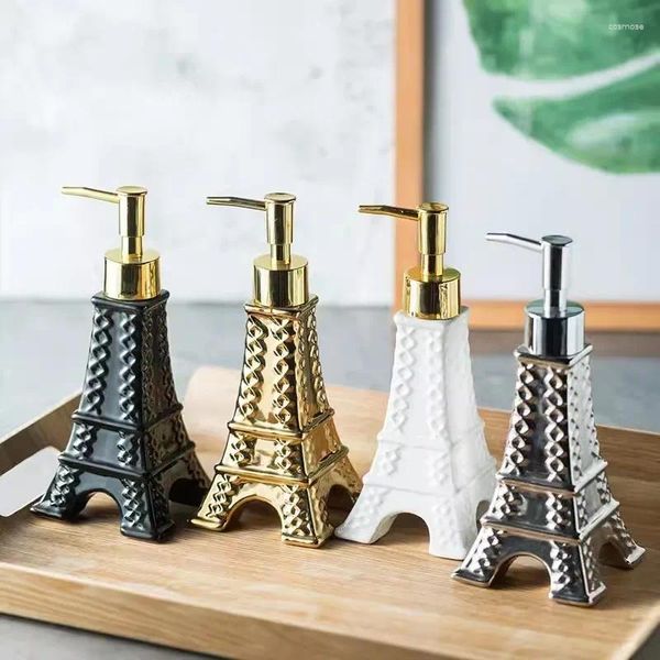 Liquid Soap Dispenser Tower Light Luxury Ceramic Hand Sanitizer Shower Gel Shampoo El Club Sub-Bottle Household Lotion Press Bottle