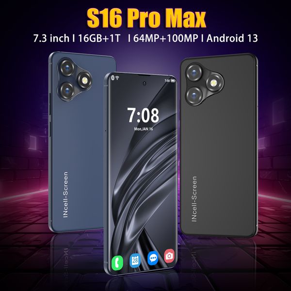 S16 Pro Max 7.3 HD 16G 1TB 5G LTE phone Android 13 Original unlocked smartphone wholesale Type-C, Black
S16 Pro Max 7.3 HD 16G 1TB 5G LTE phone Android 13 Original unlocked smartphone wholesale Type-C, Black
