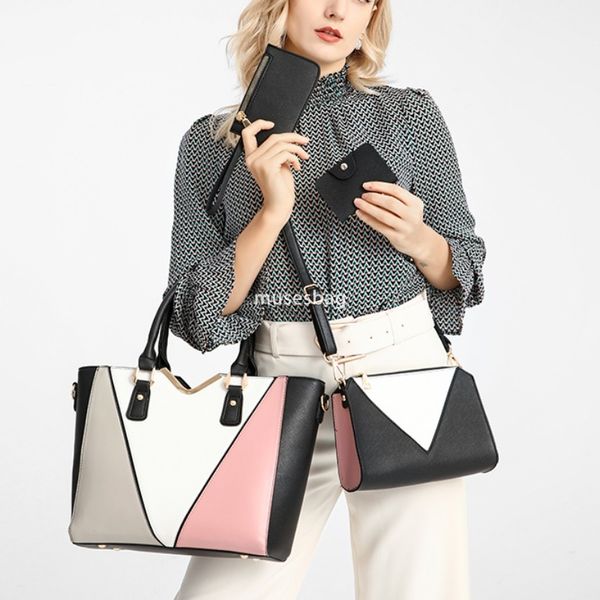 Senior Women's Designer Fashion Large Capacity Tote Bag PU High Quality Classic Handheld Shoulder Bag Practical Three Piece Set Mother Bag, White
Senior Women's Designer Fashion Large Capacity Tote Bag PU High Quality Classic Handheld Shoulder Bag Practical Three Piece Set Mother Bag, White