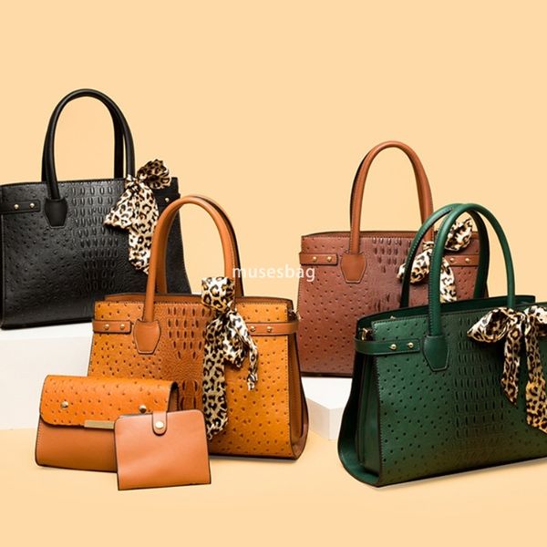 Designer Women PU Crocodile Pattern Scarf Fashion Shoulder Bag Versatile and Practical Large Capacity Tote Bag Three Piece Set Mother Set Bag, Black 
Designer Women PU Crocodile Pattern Scarf Fashion Shoulder Bag Versatile and Practical Large Capacity Tote Bag Three Piece Set Mother Set Bag, Black
