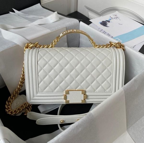 Shoulder Bags Top quality BOY mouth cover bag 25CM woman fashion shoulder handbag leather crossbody urious Designer chain bags clutch purse A948704 With box, Black
Shoulder Bags Top quality BOY mouth cover bag 25CM woman fashion shoulder handbag leather crossbody urious Designer chain bags clutch purse A948704 With box, Black