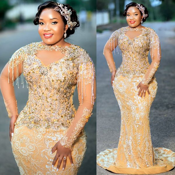 2024 Aso Ebi Plus Size Gold Mermaid Prom Dress Crystals Sequined Evening Formal Party Second Reception 50th Birthday Engagement Thanksgiving Gowns Dresses ZJ45, Light yellow
2024 Aso Ebi Plus Size Gold Mermaid Prom Dress Crystals Sequined Evening Formal Party Second Reception 50th Birthday Engagement Thanksgiving Gowns Dresses ZJ45, Light yellow