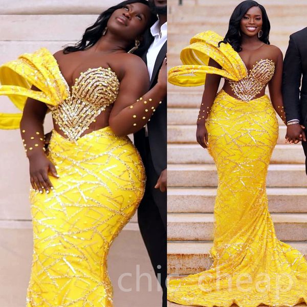 2024 Aso Ebi Plus Size Yellow Mermaid Prom Dress Beaded Pearls Evening Formal Party Second Reception 50th Birthday Engagement Thanksgiving Gowns Dresses ZJ38, Black
2024 Aso Ebi Plus Size Yellow Mermaid Prom Dress Beaded Pearls Evening Formal Party Second Reception 50th Birthday Engagement Thanksgiving Gowns Dresses ZJ38, Black
