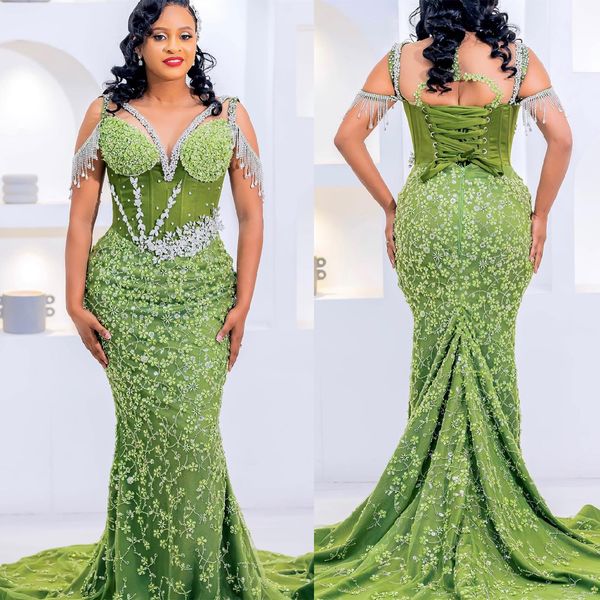 2024 Aso Ebi Plus Size Green Mermaid Prom Dress Beaded Crystals Lace Evening Party Second Reception 50th Birthday Engagement Thanksgiving Gowns Dresses ZJ50, Gray
2024 Aso Ebi Plus Size Green Mermaid Prom Dress Beaded Crystals Lace Evening Party Second Reception 50th Birthday Engagement Thanksgiving Gowns Dresses ZJ50, Gray