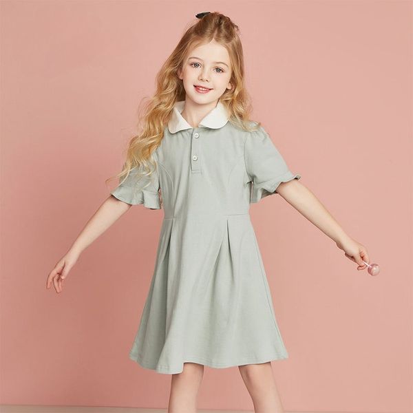 Summer new dress mid-length girls short-sleeved casual lapel skirt temperament, Purple
Summer new dress mid-length girls short-sleeved casual lapel skirt temperament, Purple