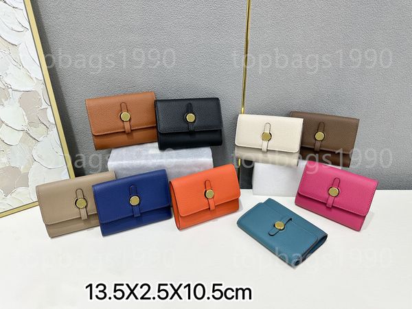 Designer Wallet Luxury Round Buckle Short Keychain Wallets Card Holders Purse P…
