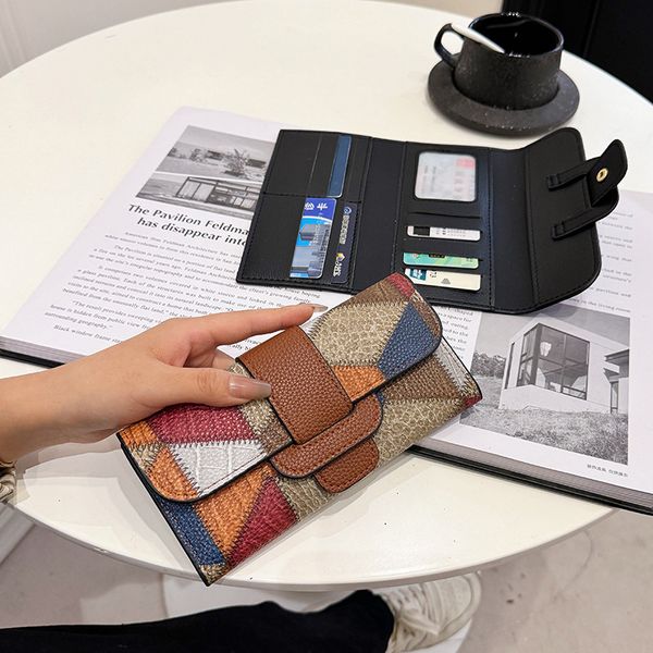 Fashionable womens shoulder bag classic retro stitching color leather long wallet multi card folding women wallet this year popular contrast coin purse wholesale, Brown
Fashionable womens shoulder bag classic retro stitching color leather long wallet multi card folding women wallet this year popular contrast coin purse wholesale, Brown