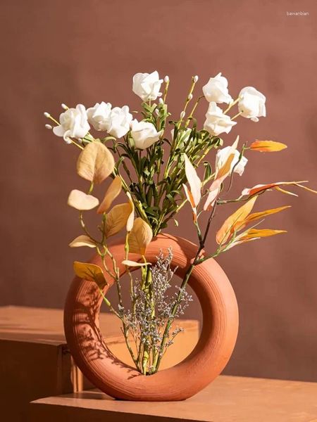 Circular Vases Red Earth Ceramic Vase Home Furnishing Vintage Field Style Counter Decoration Crafts
Circular Vases Red Earth Ceramic Vase Home Furnishing Vintage Field Style Counter Decoration Crafts