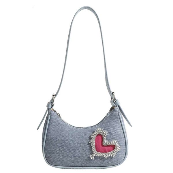 New Designer Denim Canvas Bags Rhinestone Love Heart Shoulder Bag Diamond Special Design Hobo Burning Hot Underarm Handbag Fashion Trend, White
New Designer Denim Canvas Bags Rhinestone Love Heart Shoulder Bag Diamond Special Design Hobo Burning Hot Underarm Handbag Fashion Trend, White