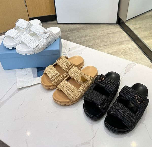 Designer Woven platform sandals and slippers women Open toe all match Black white triangles ladies holiday party Thick soles sandals beach slippers
Designer Woven platform sandals and slippers women Open toe all match Black white triangles ladies holiday party Thick soles sandals beach slippers
