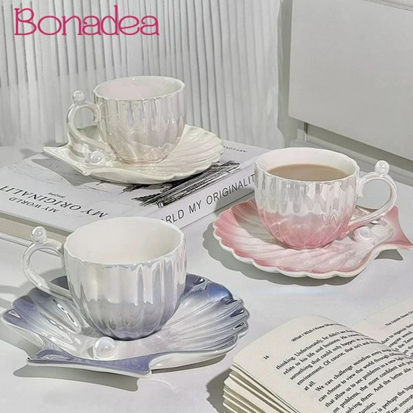 Creative Pearl Shell Shaped Mug Korean Style Cute Ceramic Coffee Milk Cup Espresso Set With Saucer Drinkware Water 240603, Blue
Creative Pearl Shell Shaped Mug Korean Style Cute Ceramic Coffee Milk Cup Espresso Set With Saucer Drinkware Water 240603, Blue