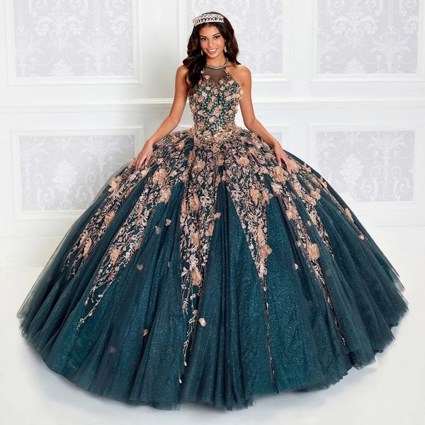 Teal Quinceanera Ball Gown