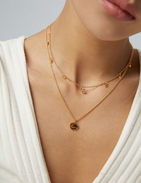 24 designer necklace for women luxury jewelry high quality Sterling silver tiger's eye stone necklace Simple fashion elegant atmosphere pendant necklace women gift
24 designer necklace for women luxury jewelry high quality Sterling silver tiger's eye stone necklace Simple fashion elegant atmosphere pendant necklace women gift
