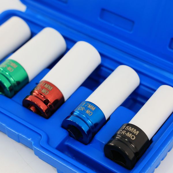 Adaptor 5Pcs Sleeve Drive Thin Wall Wheel Deep Impact Nut Remover Socket Set Hard Case Impact Socket Set
Adaptor 5Pcs Sleeve Drive Thin Wall Wheel Deep Impact Nut Remover Socket Set Hard Case Impact Socket Set
