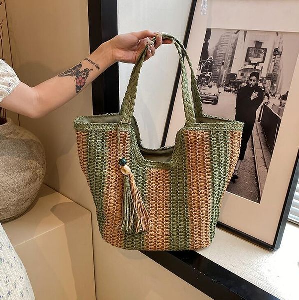 Factory wholesale women's handbags 3 colors romantic seaside holiday beach bag Bohemian straw tote bag large sweet and lovely tassel fashion handbag 9010#, Welfare color/regular packaging
Factory wholesale women's handbags 3 colors romantic seaside holiday beach bag Bohemian straw tote bag large sweet and lovely tassel fashion handbag 9010#, Welfare color/regular packaging