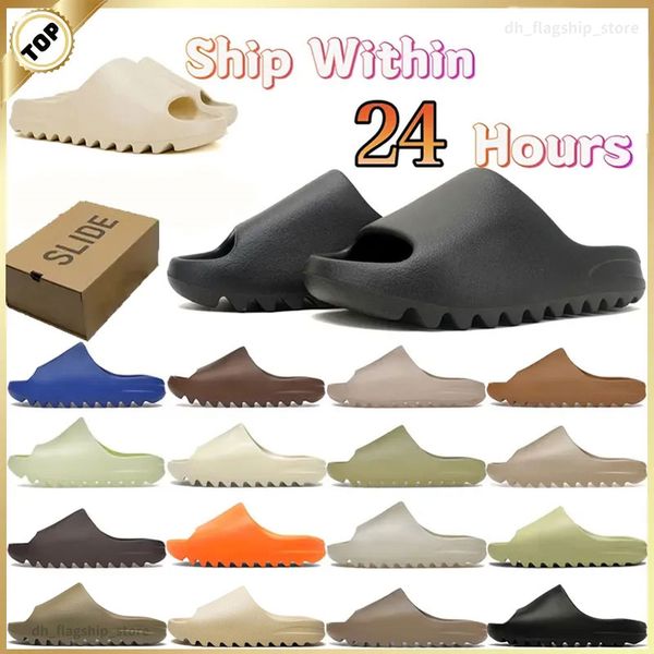 Slippers Shoes Sandals with box Designer Slides Trainers Sliders Mens Slider Dhgate Fashion Shoe Bone White Resin Sand Beach Men Womens Ye 2024 News