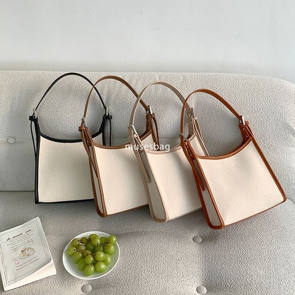 Retro contrasting canvas bag for women with niche design patchwork one shoulder handbag fashionable and versatile high-end underarm bag, Black
Retro contrasting canvas bag for women with niche design patchwork one shoulder handbag fashionable and versatile high-end underarm bag, Black