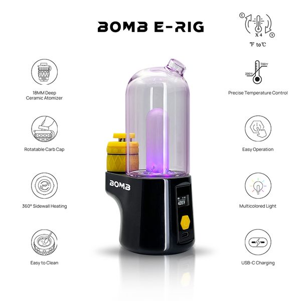 BOMB PRO Electric Dab Rig Smart E-Rig Wax Vaporzier with Precise Temperature Control for Concentrate Oil
BOMB PRO Electric Dab Rig Smart E-Rig Wax Vaporzier with Precise Temperature Control for Concentrate Oil