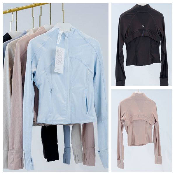DHgate UU-1450 Women Yoga Outfit Casual Jacket Fitness Gym Sports Workout Clothes Stand Collar Nylon Zipper Jacket sold by DHgate