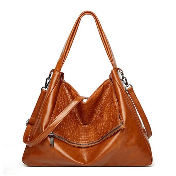 High quality women's designer classic retro large capacity bag European and American fashion trend oil wax leather tote single shoulder diagonal cross bag, Black
High quality women's designer classic retro large capacity bag European and American fashion trend oil wax leather tote single shoulder diagonal cross bag, Black