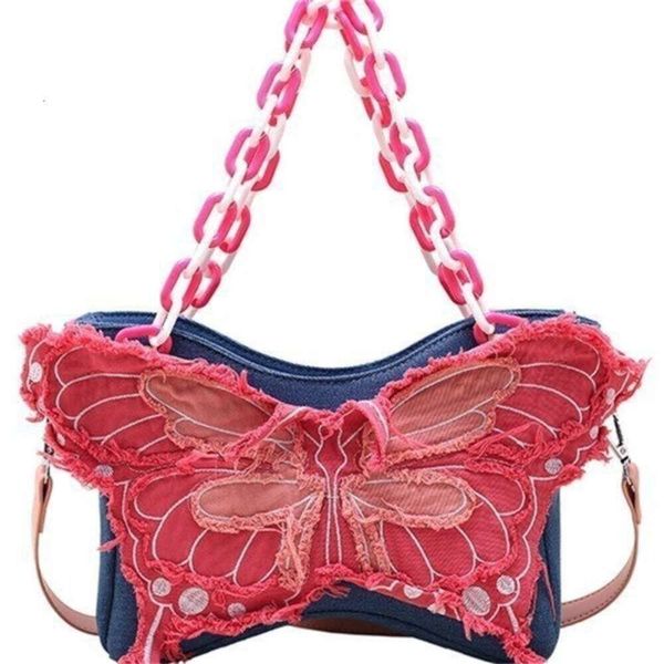 designer bag Lovely Designer Pink Butterfly Decor Crossbody Bag Y2K Denim Shoulder Bags Canvas Artwork Hobo Women Shopping Sweet Style Middle Size Popul, Blue 30x25x18cm
designer bag Lovely Designer Pink Butterfly Decor Crossbody Bag Y2K Denim Shoulder Bags Canvas Artwork Hobo Women Shopping Sweet Style Middle Size Popul, Blue 30x25x18cm