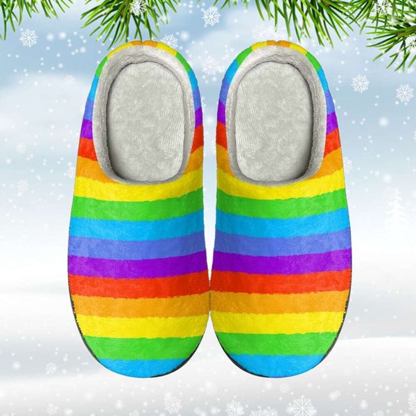 LGBT INSTANTARTS Pride Rainbow Color Winter Slippers Warm Home Flat Slippers Lightweight Soft Comfortable Women's Cotton Shoes, Htaa0232wk4w
LGBT INSTANTARTS Pride Rainbow Color Winter Slippers Warm Home Flat Slippers Lightweight Soft Comfortable Women's Cotton Shoes, Htaa0232wk4w