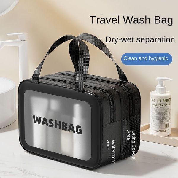 Wholesale factory fashion cosmetic handbag outdoor travel waterproof frosted storage bag wet and dry separation washing handbag portable beach storage bag 004-2#, Black2/black flat bag
Wholesale factory fashion cosmetic handbag outdoor travel waterproof frosted storage bag wet and dry separation washing handbag portable beach storage bag 004-2#, Black2/black flat bag