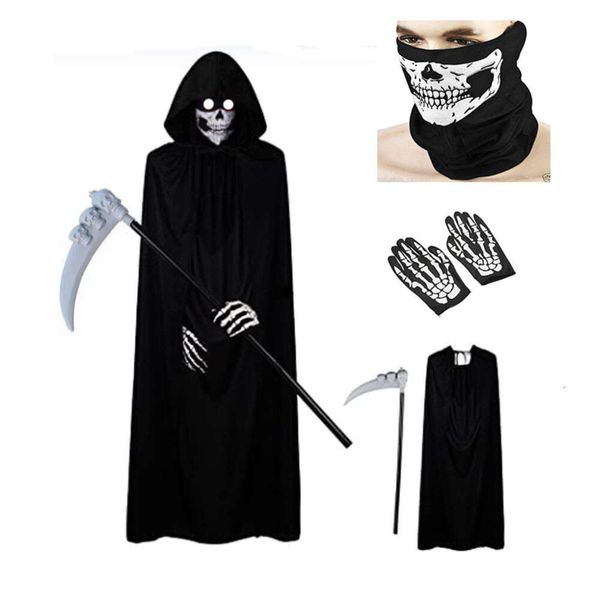 Party Masks Adult Grim Black Cloak Skull Face Scarf Gloves Halloween Costume Set Masquerade Performance Cosplay Props
Party Masks Adult Grim Black Cloak Skull Face Scarf Gloves Halloween Costume Set Masquerade Performance Cosplay Props