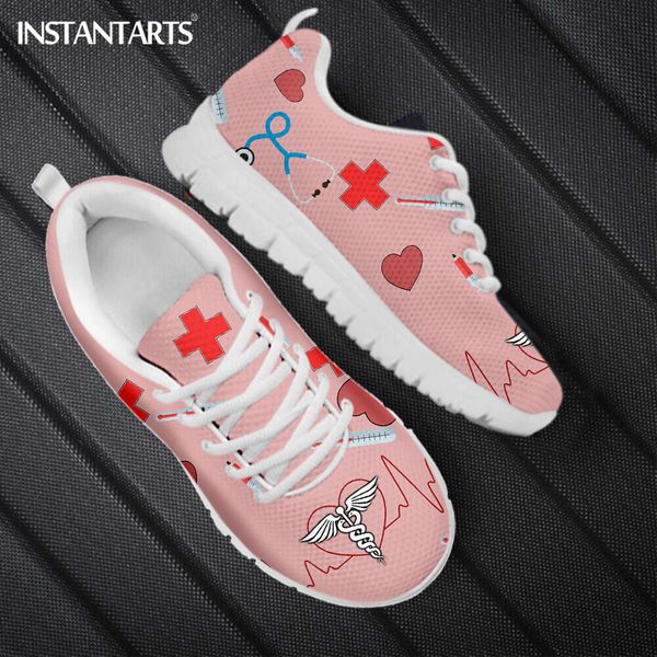 INSTANTARTS Pink EMT First Aid Design Casual Sneakers for Womens Lightweight Lace-up Flat Shoes 2023 Outdoor Sport Shoes Tennis, Customaq 
INSTANTARTS Pink EMT First Aid Design Casual Sneakers for Womens Lightweight Lace-up Flat Shoes 2023 Outdoor Sport Shoes Tennis, Customaq